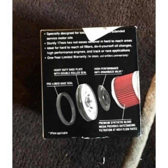 Motorcycle Oil Filter: High Performance Black Oil Filter with 17mm nut design - Picture 3 of 3